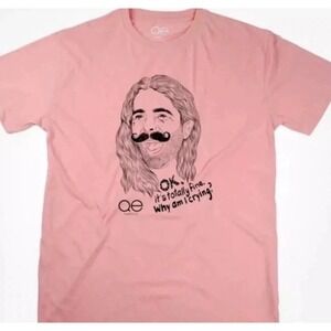 New Queer Eye T-shirt L Netflix OK It's Totally Fine Why Am I Crying Peach Pink